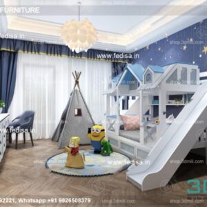 Kids Bedroom Design Bunk Bed Best Kids Room Ideas Model No - 0977