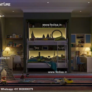Kids Bedroom Design Bunk Bed Best Kids Room Ideas Model No - 8003